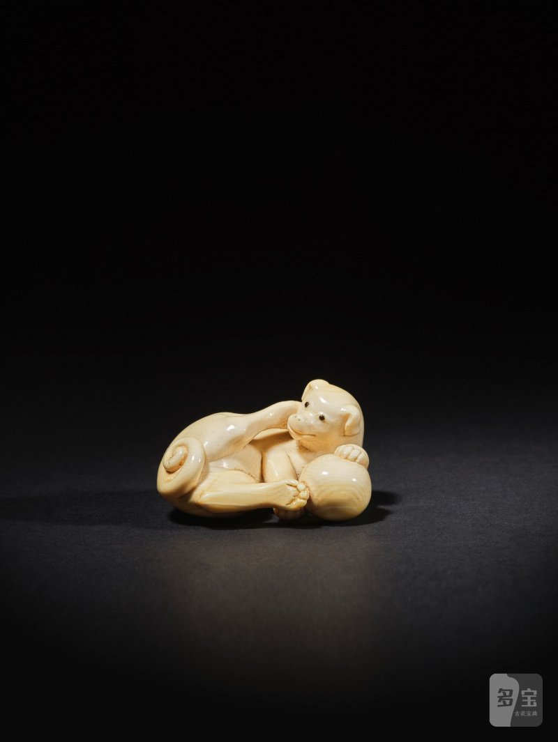 象牙彫根付 犬 無銘 19世紀前期 | NETSUKE EN IVOIRE REPRÉSENTANT UN CHIEN COUCHÉ - 图7